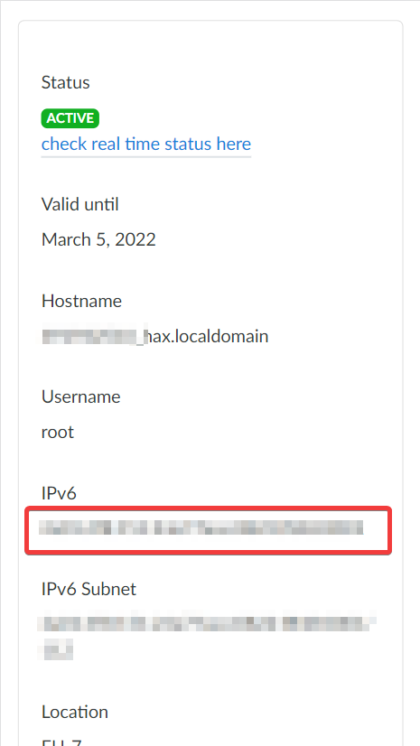 Hax check VPS info IP Address
