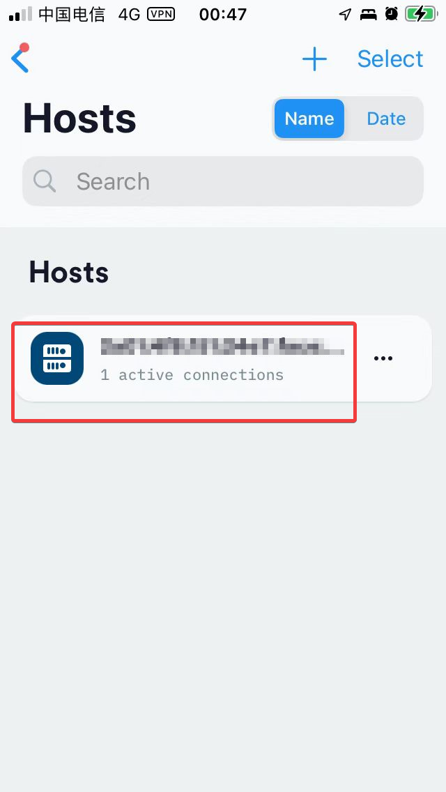 Termius 连接 Host 后进入Host