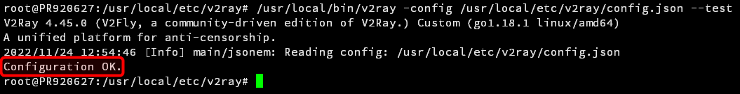 /usr/local/bin/v2ray -config /usr/local/etc/v2ray/config.json --test 测试v2ray配置文件格式