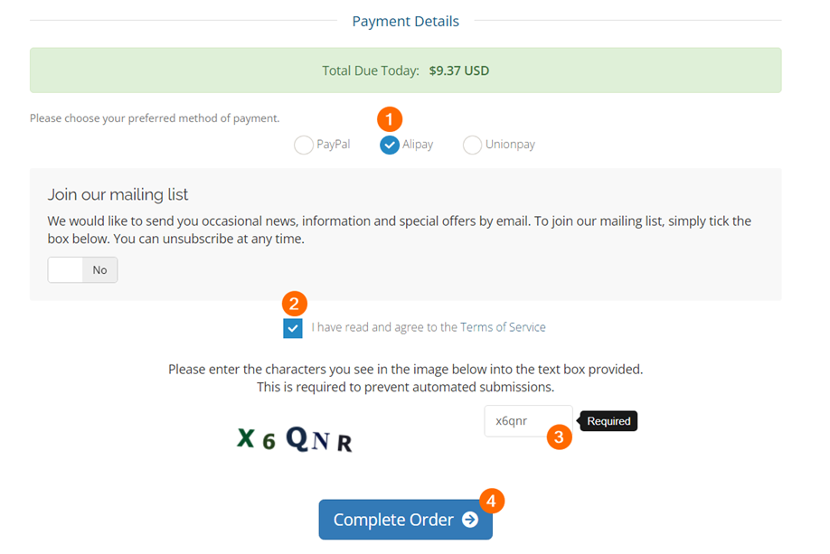 Bandwagon官方机场(VPN) Just My Socks 付款方式 有支付宝Alipay