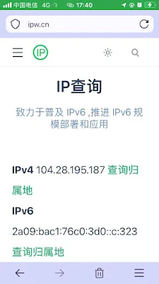 访问国内CN测IP网站ipw.cn检验路由设置 访问国内CN测IP网站ipw.cn检验路由设置
