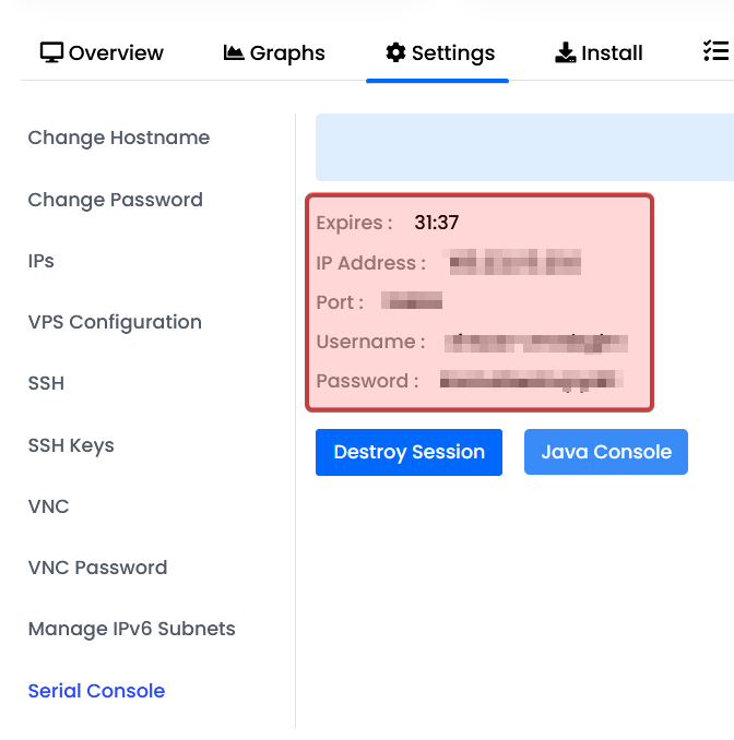 hostEONS VPS 应急SSH登录通道 登录信息 hostEONS VPS 应急SSH登录通道 登录信息