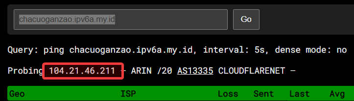 Use ping.pe to ping an IP address or domain