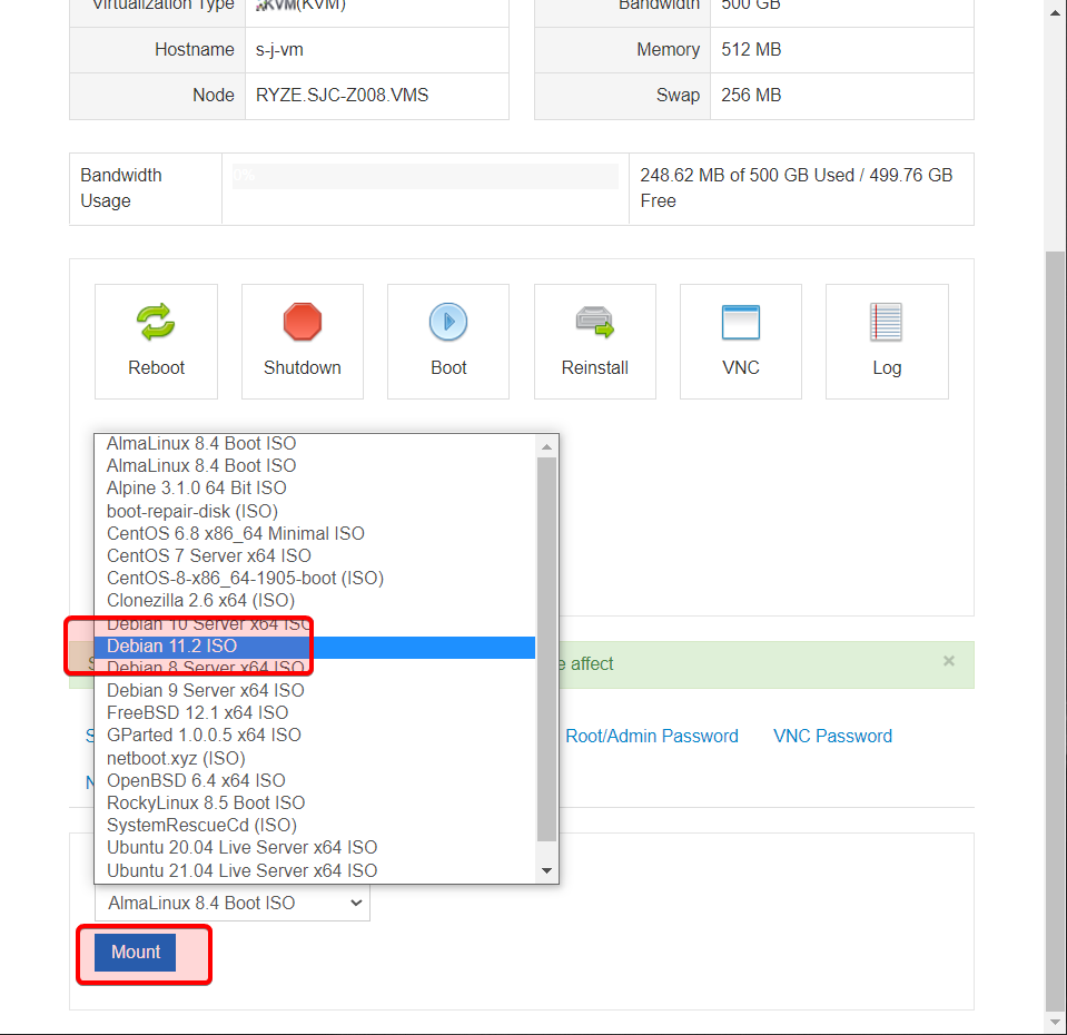 VirMach 后台面板 CDROM挂载 Mount ISO