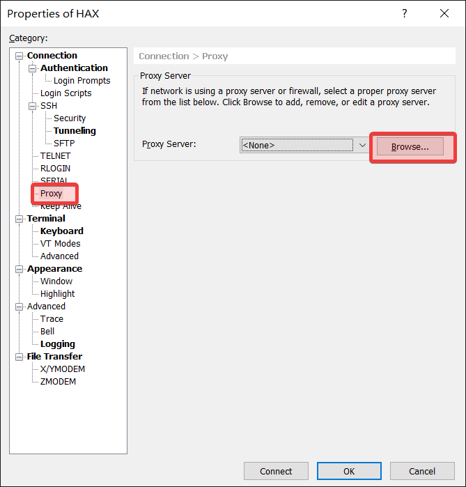 Xshell设置proxy Xshell set proxy