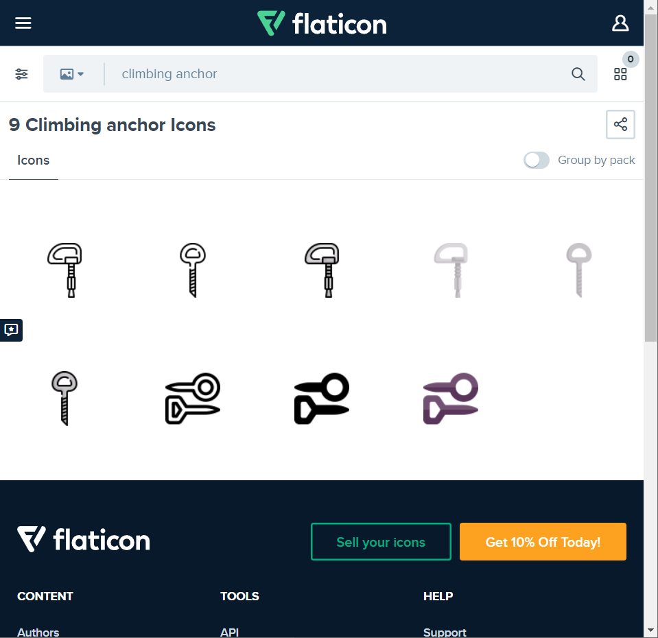 search climbing anchor from flaticon.com