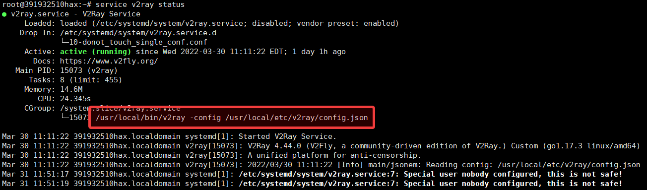 Use -test check config.json formatting